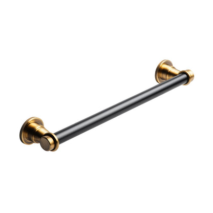 Terlinzo Matte Black & Brass Towel Bar - 24 Inch